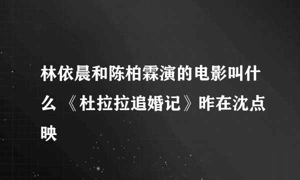 林依晨和陈柏霖演的电影叫什么 《杜拉拉追婚记》昨在沈点映