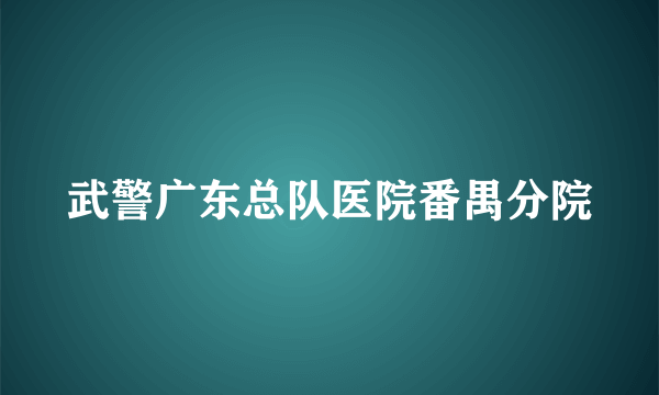 武警广东总队医院番禺分院