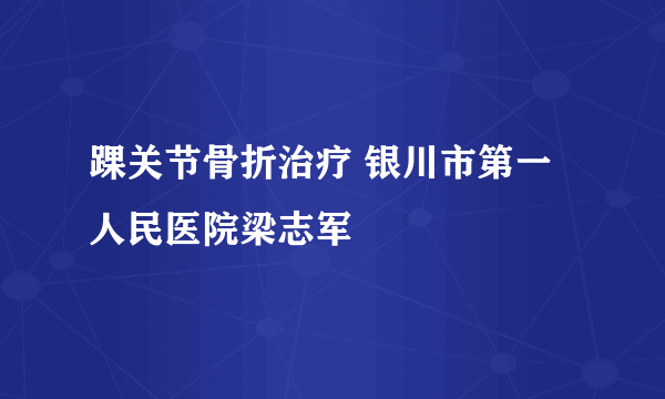 踝关节骨折治疗 银川市第一人民医院梁志军