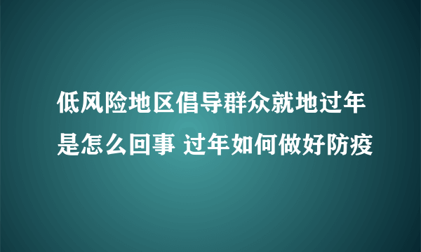 低风险地区倡导群众就地过年是怎么回事 过年如何做好防疫