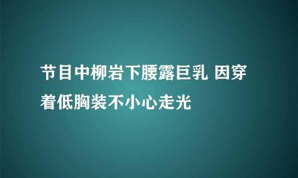 节目中柳岩下腰露巨乳 因穿着低胸装不小心走光