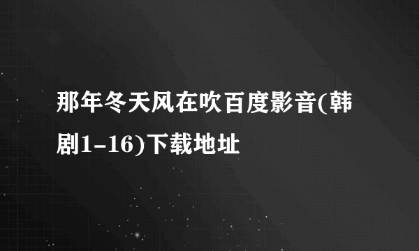 那年冬天风在吹百度影音(韩剧1-16)下载地址