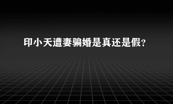 印小天遭妻骗婚是真还是假？