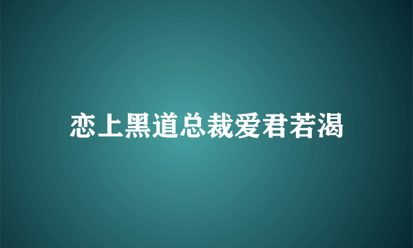 恋上黑道总裁爱君若渴