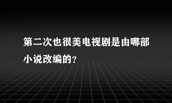 第二次也很美电视剧是由哪部小说改编的？