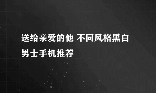 送给亲爱的他 不同风格黑白男士手机推荐