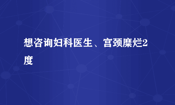 想咨询妇科医生、宫颈糜烂2度