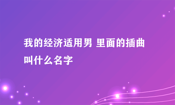 我的经济适用男 里面的插曲叫什么名字