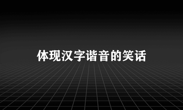 体现汉字谐音的笑话