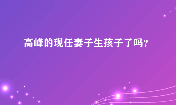 高峰的现任妻子生孩子了吗？