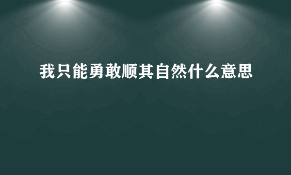 我只能勇敢顺其自然什么意思