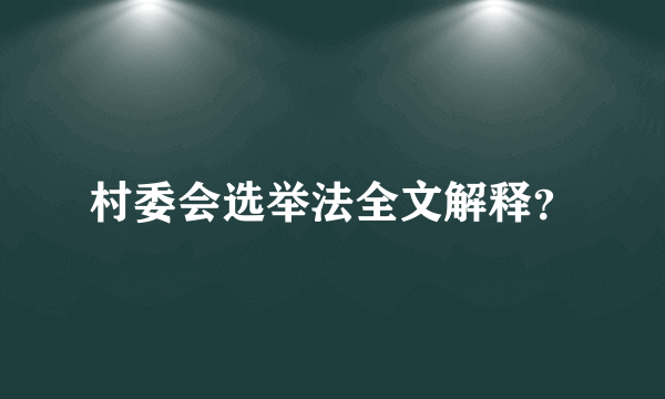 村委会选举法全文解释？