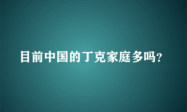 目前中国的丁克家庭多吗？