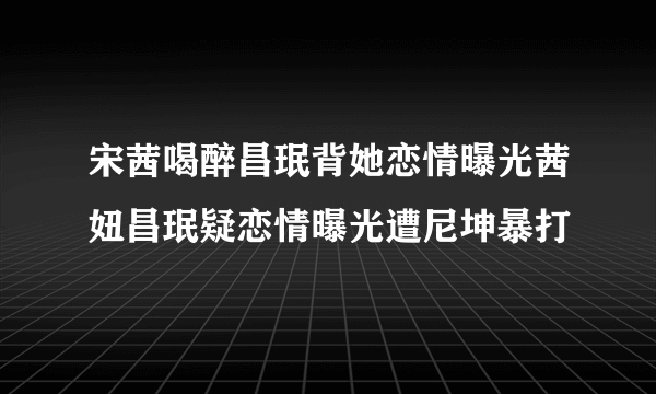 宋茜喝醉昌珉背她恋情曝光茜妞昌珉疑恋情曝光遭尼坤暴打