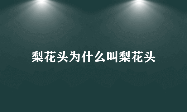 梨花头为什么叫梨花头