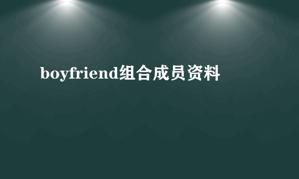 boyfriend组合成员资料