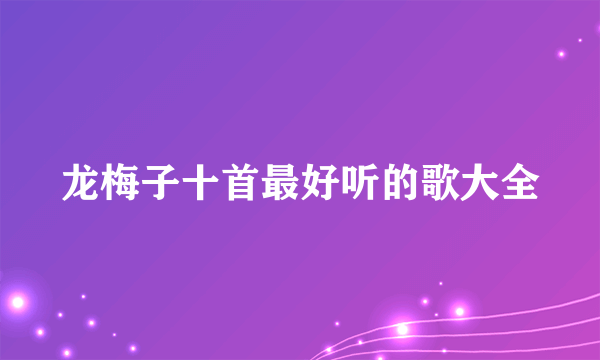 龙梅子十首最好听的歌大全