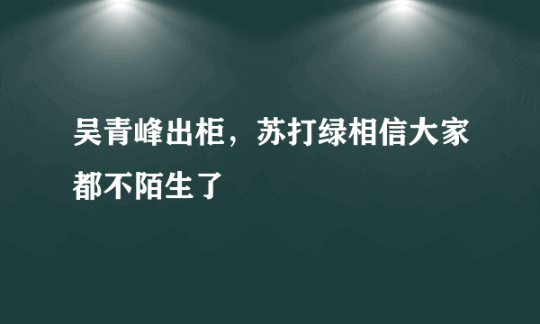 吴青峰出柜，苏打绿相信大家都不陌生了