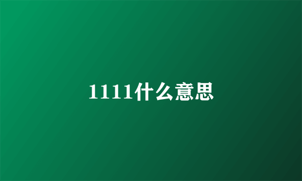 1111什么意思