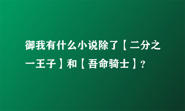 御我有什么小说除了【二分之一王子】和【吾命骑士】？