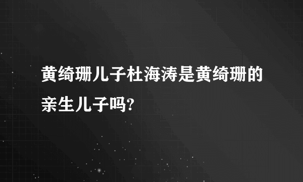 黄绮珊儿子杜海涛是黄绮珊的亲生儿子吗?