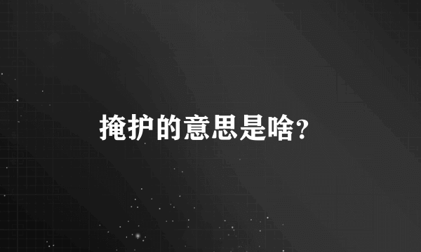 掩护的意思是啥？