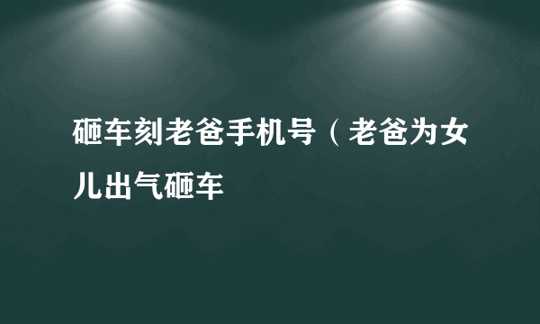 砸车刻老爸手机号（老爸为女儿出气砸车