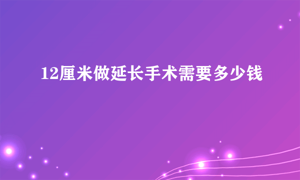 12厘米做延长手术需要多少钱