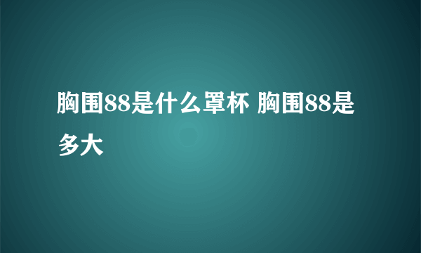 胸围88是什么罩杯 胸围88是多大