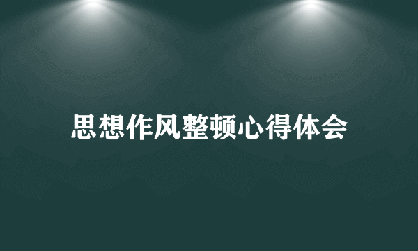 思想作风整顿心得体会