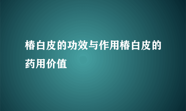 椿白皮的功效与作用椿白皮的药用价值