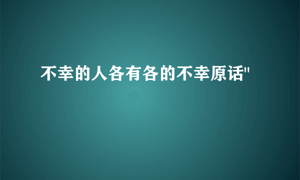 不幸的人各有各的不幸原话