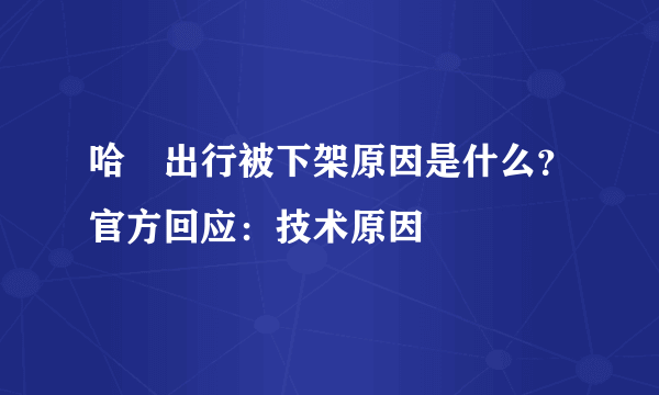 哈啰出行被下架原因是什么？官方回应：技术原因