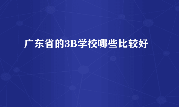 广东省的3B学校哪些比较好