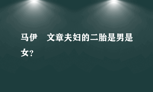 马伊琍文章夫妇的二胎是男是女？