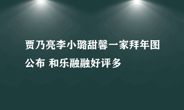 贾乃亮李小璐甜馨一家拜年图公布 和乐融融好评多