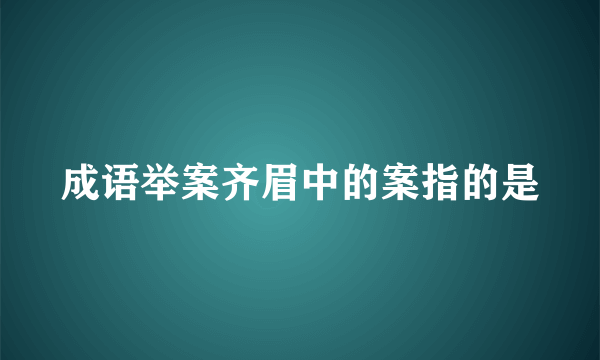 成语举案齐眉中的案指的是