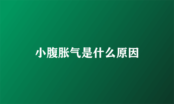 小腹胀气是什么原因