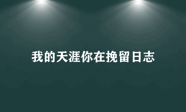 我的天涯你在挽留日志