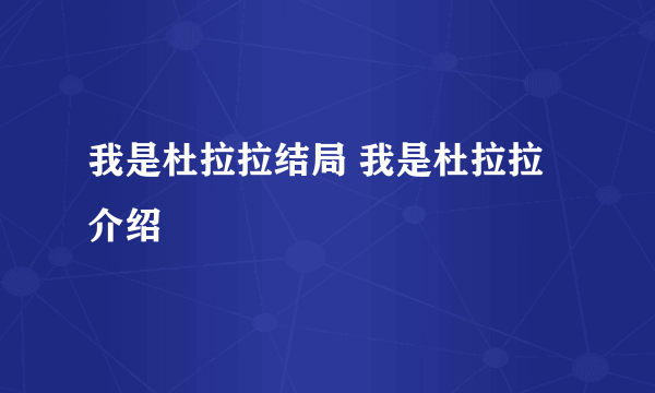 我是杜拉拉结局 我是杜拉拉介绍