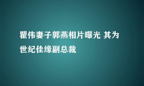 瞿伟妻子郭燕相片曝光 其为世纪佳缘副总裁