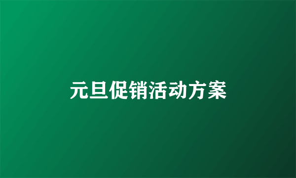 元旦促销活动方案