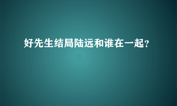 好先生结局陆远和谁在一起？