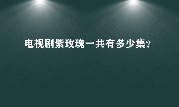 电视剧紫玫瑰一共有多少集？