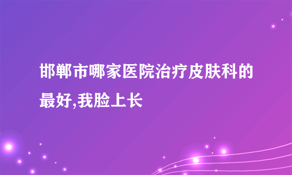 邯郸市哪家医院治疗皮肤科的最好,我脸上长