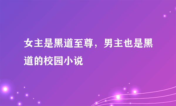 女主是黑道至尊，男主也是黑道的校园小说