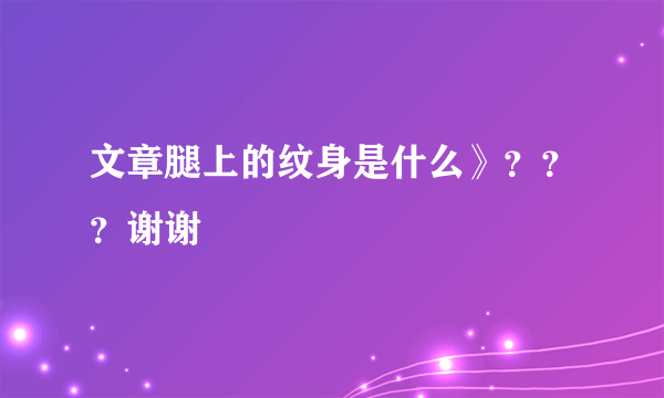 文章腿上的纹身是什么》？？？谢谢