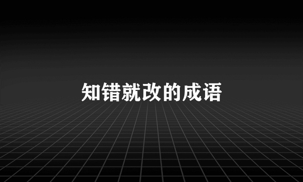 知错就改的成语