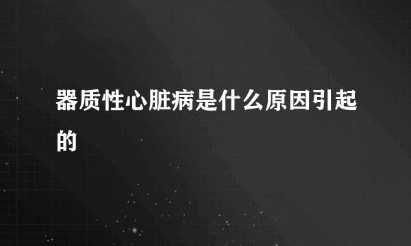 器质性心脏病是什么原因引起的