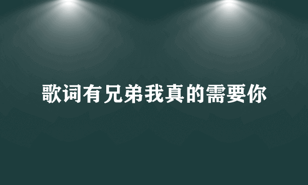 歌词有兄弟我真的需要你